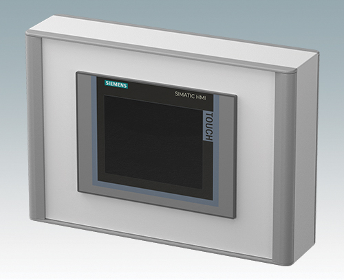 TECHNOMET-CONTROL C325V mit Siemens TP700 in der Frontplatte. (Bearbeitete Frontplatten mit mit Ausbrüchen für z.B. Panels und Tastern auf Bestellung lieferbar)